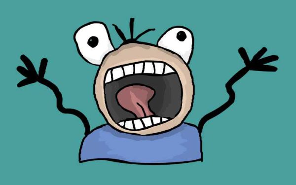 Screaming character