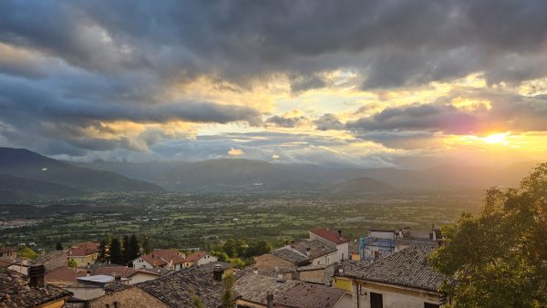 Sunset on Italian town